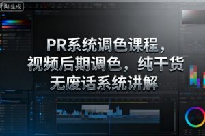 PR系统调色课程，视频后期调色，纯干货无废话系统讲解-第一资源库