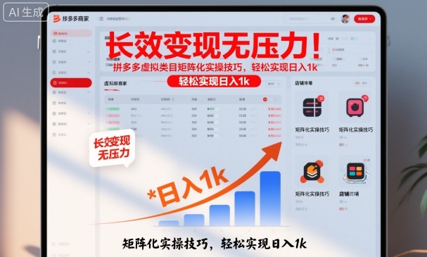 长效变现无压力！拼多多虚拟类目矩阵化实操技巧，轻松实现日入1k【揭秘】-第一资源库
