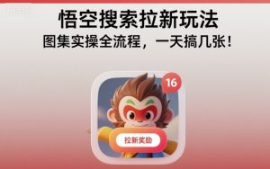 悟空搜索拉新玩法，图集实操全流程，一天搞几张-第一资源库