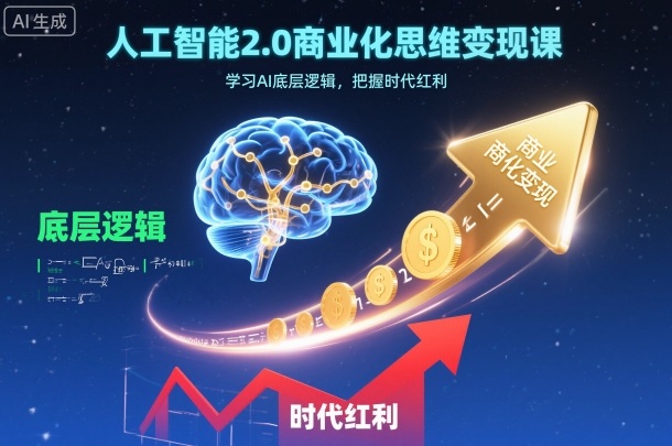 人工智能2.0商业化思维变现课，学习AI底层逻辑，把握时代红利-第一资源库