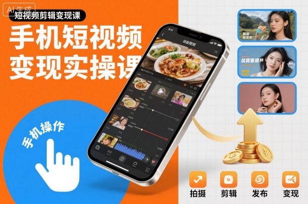 手机短视频变现实操课，短视频剪辑变现课-第一资源库