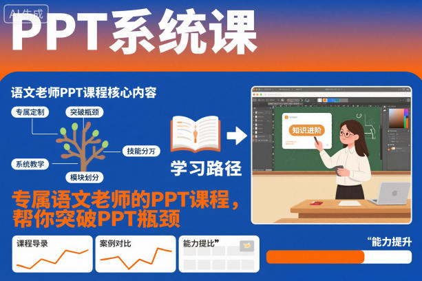 PPT系统课，专属语文老师的PPT课程，帮你突破PPT瓶颈-第一资源库