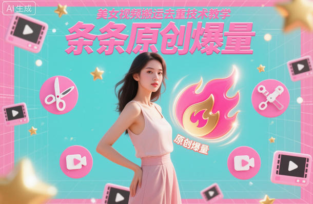 美女视频搬运去重技术教学，条条原创爆量-第一资源库