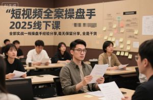 短视频全案操盘手2025线下课，全部实战一线操盘手经验分享，毫无保留分享，全是干货-第一资源库