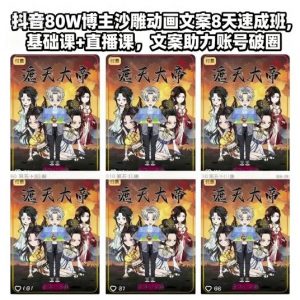 抖音80W博主沙雕动画文案8天速成班，基础课+直播课，文案助力账号破圈-第一资源库