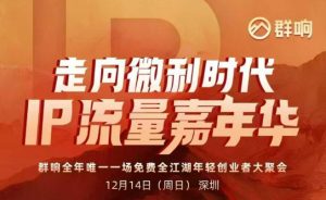 2025ip嘉年华万人12月14深圳线下课,走向微利时代,IP流量嘉年华,实操性极强的商业干货课-第一资源库