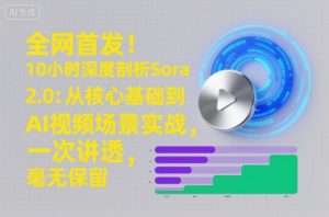 全网首发！10小时深度剖析Sora 2.0：从核心基础到AI视频场景实战，一次讲透，毫无保留-第一资源库