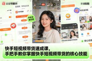快手短视频带货速成课，手把手教你掌握快手短视频带货的核心技能-第一资源库