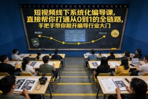 短视频线下系统化编导课,直接帮你打通从0到1的全链路,手把手带你敲开编导行业大门-第一资源库