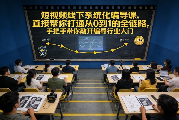 短视频线下系统化编导课，直接帮你打通从0到1的全链路，手把手带你敲开编导行业大门-第一资源库