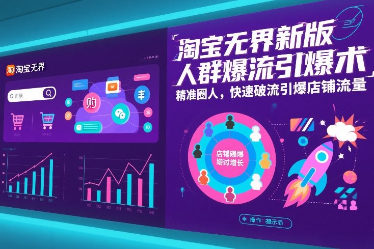 淘宝无界新版人群爆流引爆术，精准圈人，快速破流引爆店铺流量-第一资源库