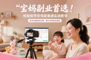宝妈副业首选！短视频带货母婴赛道实战教学，新手也能轻松出单，碎片时间轻松增收-第一资源库