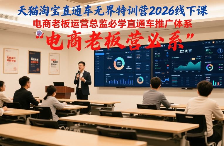 天猫淘宝直通车无界特训营2026线下课，电商老板运营总监必学直通车推广体系-第一资源库