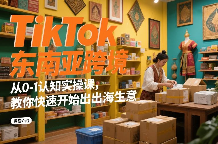 TikTok东南亚跨境从0-1认知实操课，教你快速开始出海生意-第一资源库