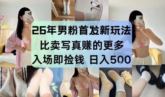 26年男粉首发最新3.0玩法，独此一家，比卖写真賺的更多，入场即捡钱，日入5张【揭秘】-第一资源库