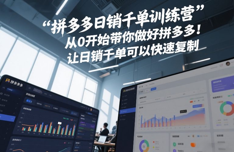 拼多多日销千单训练营，从0开始带你做好拼多多，让日销千单可以快速复制(更新26年1月)-第一资源库