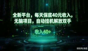 最新看广平台，每天保底30-4米，无脑项目，自动挂G解放双手【揭秘】-第一资源库