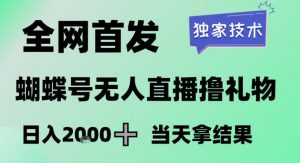 2026最新蝴蝶号无人直播掘金，独家技术，全网首发小白做了一个月收益3W，长期稳定可做【揭秘】-第一资源库