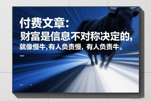 付费文章：财富是信息不对称决定的，就像慢牛，有人负责慢，有人负责牛-第一资源库