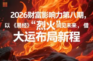 2026财富影响力第八期,以《易经》智慧洞见未来,借“离火”大运布局新程-第一资源库