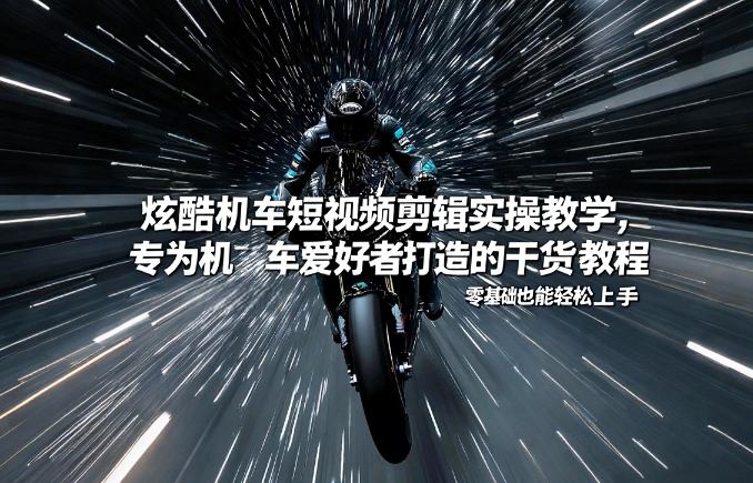 炫酷机车短视频剪辑实操教学，专为机车爱好者打造的干货教程，零基础也能轻松上手-第一资源库