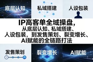 IP高客单全域操盘，从底层认知、私域搭建、人设包装，到发售策划、裂变增长、AI赋能的全链路打法-第一资源库