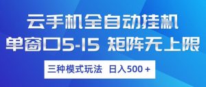 云手机全自动挂G,单窗口5-15,矩阵无上限,三种模式玩法,日入5张+【揭秘】-第一资源库