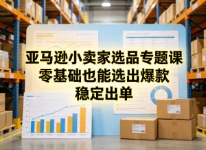 亚马逊小卖家选品专题课,零基础也能选出爆款,稳定出单-第一资源库