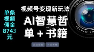 视频号流量密码,变现新玩法-AI智慧哲单+书单,单条视频佣金8743米-第一资源库
