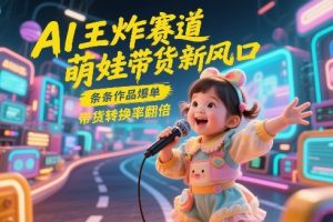 AI王炸赛道，萌娃带货新风口，条条作品爆单，带货转换率翻倍，核心逻辑拆解-第一资源库