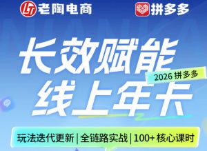 拼多多线上SVIP线上年卡，从认知到基础、从推广到活动、从活动到玩法，全链路实战（26年4月6日更新）-第一资源库
