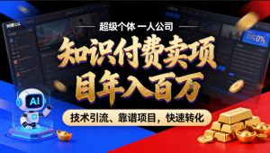 2026年卖项目年入百个W,AI智能体个人IP-精准引流-稳定项目-转化成交【揭秘】-第一资源库