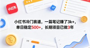小红书冷门赛道,一篇笔记賺了3k+,单日稳定500+,长期项目已做3年【揭秘】-第一资源库