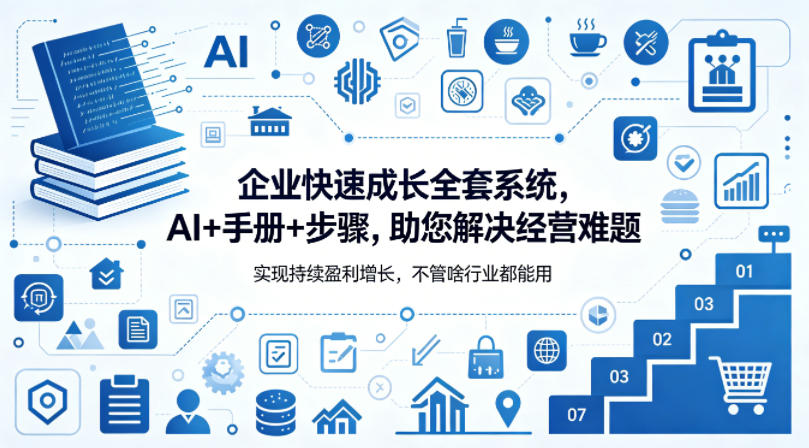 企业快速成长全套系统，AI+手册+步骤，助您解决经营难题，实现持续盈利增长，不管啥行业都能用-第一资源库