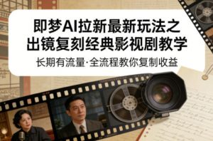 即梦AI拉新最新玩法之出镜复刻经典影视剧教学,长期有流量,全流程教你复制收益-第一资源库