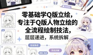 零基础学Q版立绘,专注于Q版人物立绘的全流程绘制技法,层层递进,系统拆解-第一资源库